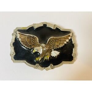 Great American Buckle Co. 1983 Bald Eagle Belt Buckle Enamel